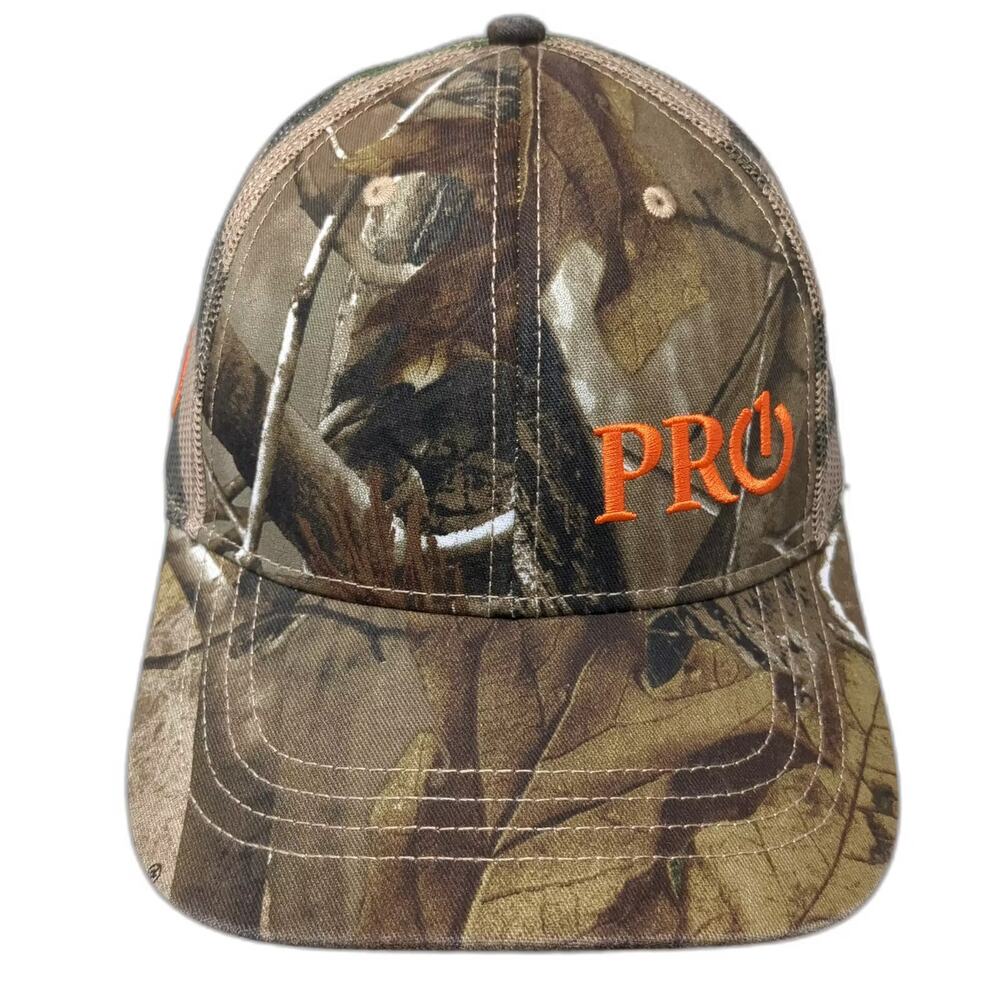 PRO Baseball Cap Brown Green Camo American Flag Mesh Hat One Size Strapback Logo